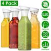NewHome 4 Pack 50Oz Water Carafes with Flip Top Lids Square Juice Containers