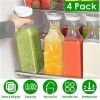 NewHome 4 Pack 50Oz Water Carafes with Flip Top Lids Square Juice Containers