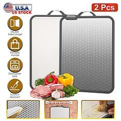 NewHome 2Pcs Double Sided Cutting Board Stainless Steel