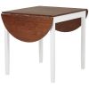 HOMCOM Extendable Round Dining Table 55" Wood Folding Kitchen Table Drop Leaf for Small Spaces Natural Finish