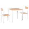 HOMCOM 3-Piece Dining Set Compact Wooden Table 2 Chairs Metal Frame Oak for Small Spaces