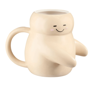 Mainstays 16 oz Cream Sculpted Hug Earthenware Mug