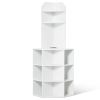 VEVOR 64" Corner Storage Cabinet with Charging Station Adjustable Shelves White