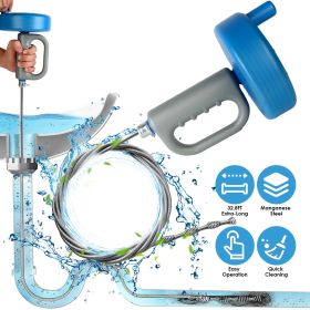 32.8FT Drain Snake Auger Plumbing Snake Hair Clog Remover For Sewer Sink Bathtub Shower Kitchen Bathroom Drain Clog Remover GPCT5256