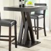 Cappuccino Double X Base Square Bar Table