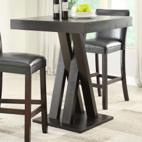 Cappuccino Double X Base Square Bar Table