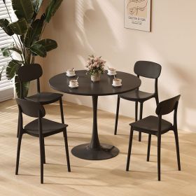 Modern Round Dining Table, âˆ…31.5'' Kitchen Dining Room Furniture, Coffee Table, Leisure Table, Living Room Table, Black, Christmas Gifts