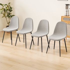 Dining Chairs Set of 4 modern kitchen dining chairs, linen padded seats