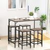 HOMCOM 5-Piece Dining Table Set, Industrial Bar Table & 4 Stools, Space-Saving, Rustic Brown/Black for Pub & Kitchen