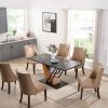 61.81(46.46) inch Extendable Dining Table, Modern Geometric Rectangular Table with Sturdy Metal Frame and MDF base