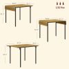 HOMCOM Foldable Dining Table for 2 to 4 People, Industrial Drop Leaf Table, Kitchen Table for Small Spaces, Walnut