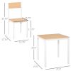 HOMCOM 3-Piece Dining Set Compact Wooden Table 2 Chairs Metal Frame Oak for Small Spaces
