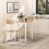 HOMCOM 3-Piece Dining Set Compact Wooden Table 2 Chairs Metal Frame Oak for Small Spaces