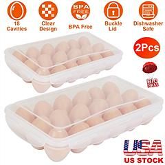 NewHome 2Pcs Plastic Egg Holder Stackable Egg Storage Box