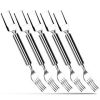 NewHome 5Pcs 2 in 1 Watermelon Cutter Slicer Fork Stainless Steel