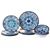 12-Piece Melamine Dinnerware Plates Bowls Set with Blue Floral Pattern