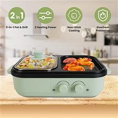 iMountek Electric Hot Pot with Grill 2-in-1 Hot Pot and Frying Pan