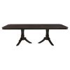Double Pedestal Base Dark Cherry Finish 1pc Dining Table with Extension Leaf Wooden Furniture 96-inch Table