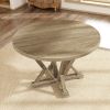 Modern Farmhouse Round Dining Table 45.7inch Solid Wood Rubberwood Antique Finishing Rustic Look Distressed Look Wire Brushed for 4 seaters