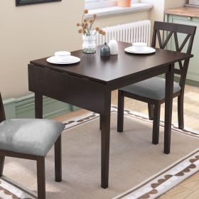 29"- 45" Extendable Dining Table for 4, Folding Kitchen Table with Rubberwood Legs, Space-Saving Dinner Table for Living Room, Kitchen, Dining Room