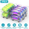 Adjustable Soda Can Organizers Set Of 2Packs 2-Tier Pop Can Holders Beverage Dispensers For Fridge Pantry Cabinet 7Âº Slope Auto Rolling GPCT5194
