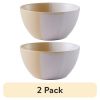 (2 pack) Yellow Hayes Cereal Stoneware Bowl