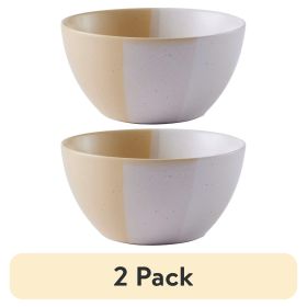 (2 pack) Yellow Hayes Cereal Stoneware Bowl