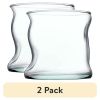 (2 pack) Clear Green Glass, 11.5 oz