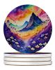 Colorful Violets Large Sandstone Coasters Pack of 4 Absorbent Round Coasters Decor Gifts for Men or Women, 4 in, Multicolor