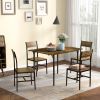 HOMCOM Foldable Kitchen Table for 2 to 4 People, Industrial Drop Leaf Table, Space-Saving Kitchen Table for Apartment, Rustic Brown