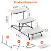 3-Tier Plastic Serving Tray Dessert Server Display Serving Stand Dinnerware with 3 Rectangular Plastic Serving Platters Metal Stand for Entertaining F
