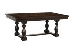 Modern Country Style Dark Oak Finish Dining Table 1pc with Extension Leaf Wooden Dining Furniture Industrial Aesthetic