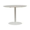 White Dining Table with Metal Base