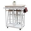 Foldable With Wooden Handle Semicircle Dining Cart With Round Stools White Replacement code: 37144410