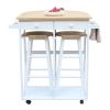 Semicircle Solid Wood Folding Dining Cart with 2 Free Stools burlywood Replacement code: 32534704