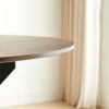 42.1"BLACK AND WOOD COLOR Table Mid-century Dining Table for 4-6 people With Round Mdf Table Top, Pedestal Dining Table