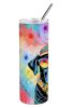 Black Labrador Hippie Dawg Stainless Steel Skinny Tumbler Vacuum Double Walled Reusable Insulated Tumbler Travel Cup for Coffee Cocktails Gift with Li