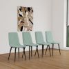 31.5" Round MDF Dining Table Set for 4,  Dining Table MDF Easy Clean with Durable Black Metal Legs