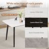 Dining Table Sintered Stone/Marble/Porcelain Table for Kitchen, Living Room, 63 inch Gloss White Table Only