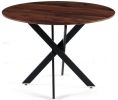 42.1"BLACK AND WOOD COLOR Table Mid-century Dining Table for 4-6 people With Round Mdf Table Top, Pedestal Dining Table
