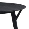 42.01 Inch Saving Place Table,Wooden Dining Table for 4 Persons,Modern Design Round Kitchen Table for Living Room,Apartment,Restaurant,Black