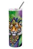 Tiger the King of Mardi Gras Stainless Steel Skinny Tumbler Vacuum Double Walled Reusable Insulated Tumbler Travel Cup for Coffee Cocktails Gift with