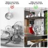 Hanging Pot Rack Ceiling Mount Cookware Organizer with 12pcs Hooks Pots and Pans Storage 33' Oval Pan Hangers for Kitchen,Easy Assembly, Black