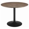 Brown and Black Round Dining Table