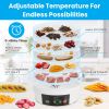 5 Layer Clear Food Dehydrator Electric Digital Food Drying Machine with Adjustable Thermostat Timer for Fruits Vegetables Meats Nuts And More