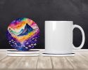 Colorful Violets Large Sandstone Coasters Pack of 4 Absorbent Round Coasters Decor Gifts for Men or Women, 4 in, Multicolor