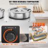 VEVOR Electric Soup Warmer, Three 7.4QT Stainless Steel Round Pot 86~185Â°F Adjustable Temp