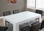 Dining Table, 60" Rectangular, Kitchen, Dining Room, White Laminate, Contemporary, Modern