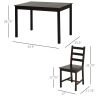 HOMCOM 5 Piece Dining Set Wooden Kitchen Table Chairs Breakfast Nook Chestnut