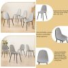Dining Chairs Set of 4 modern kitchen dining chairs, linen padded seats
